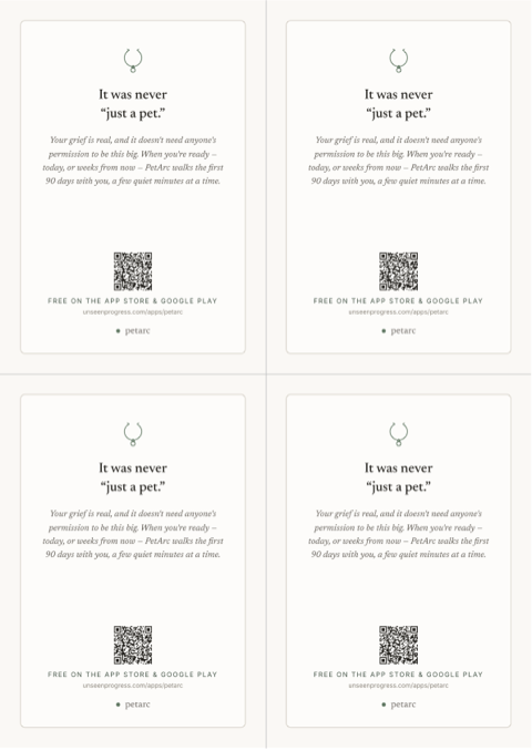Preview of Comfort cards, 4 per sheet (A4)